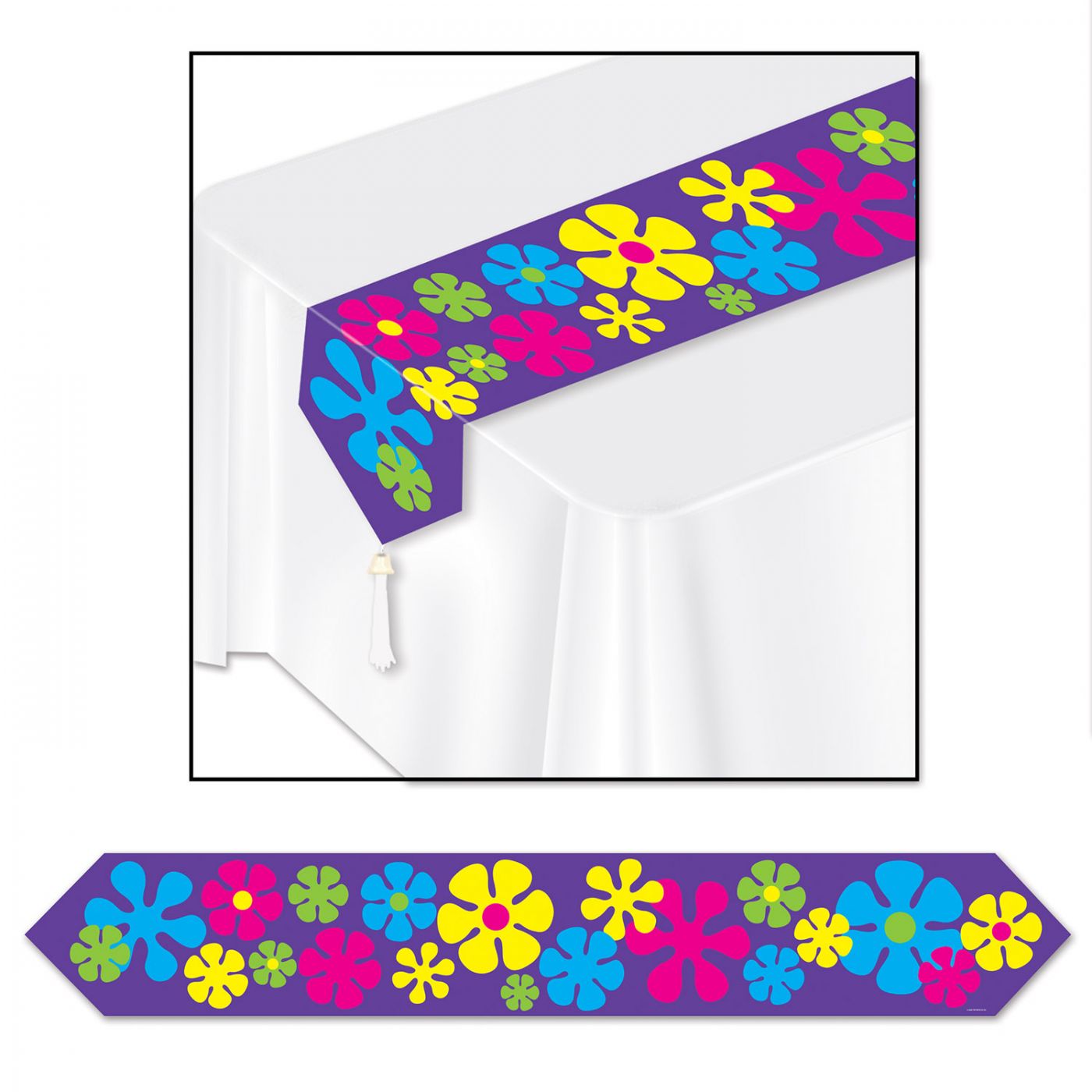 Printed Retro Flowers Table Runner (12) image