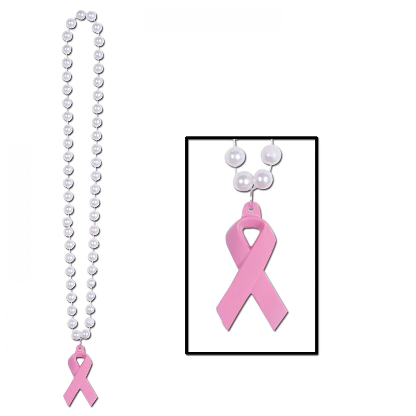 Beads w/Pink Ribbon Medallion (12) image