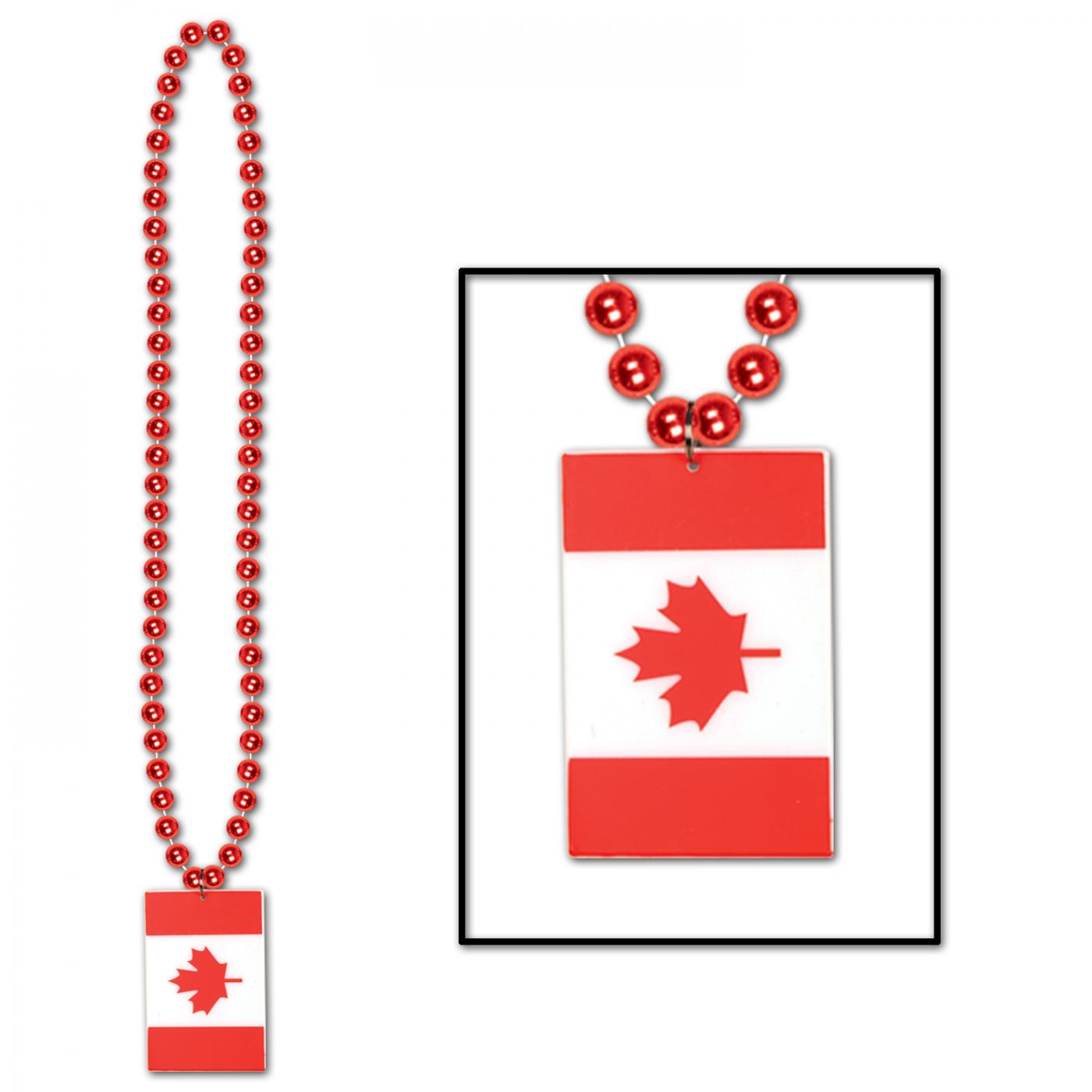 Image of Beads w/Printed Canadian Flag Medallion (12)