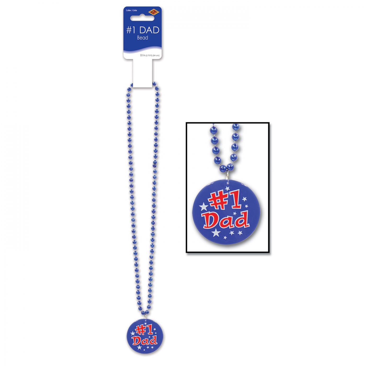 Image of Beads w/Printed #1 Dad Medallion