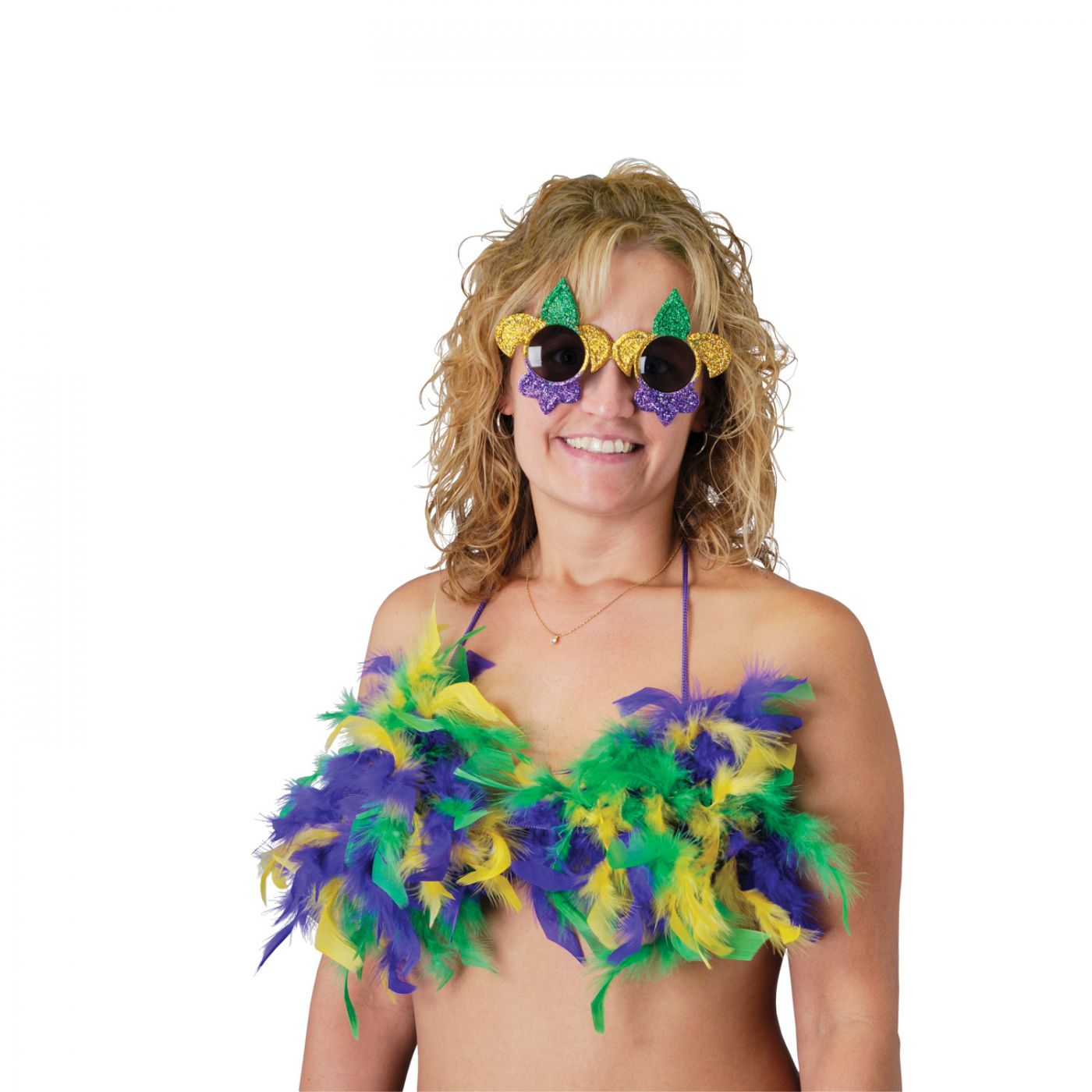 Mardi Gras Feathered Bikini Top (12) image