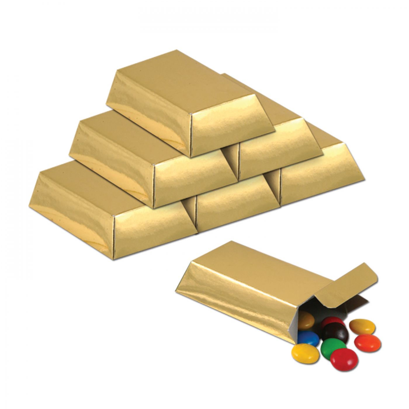 Foil Gold Bar Favor Boxes (12) image