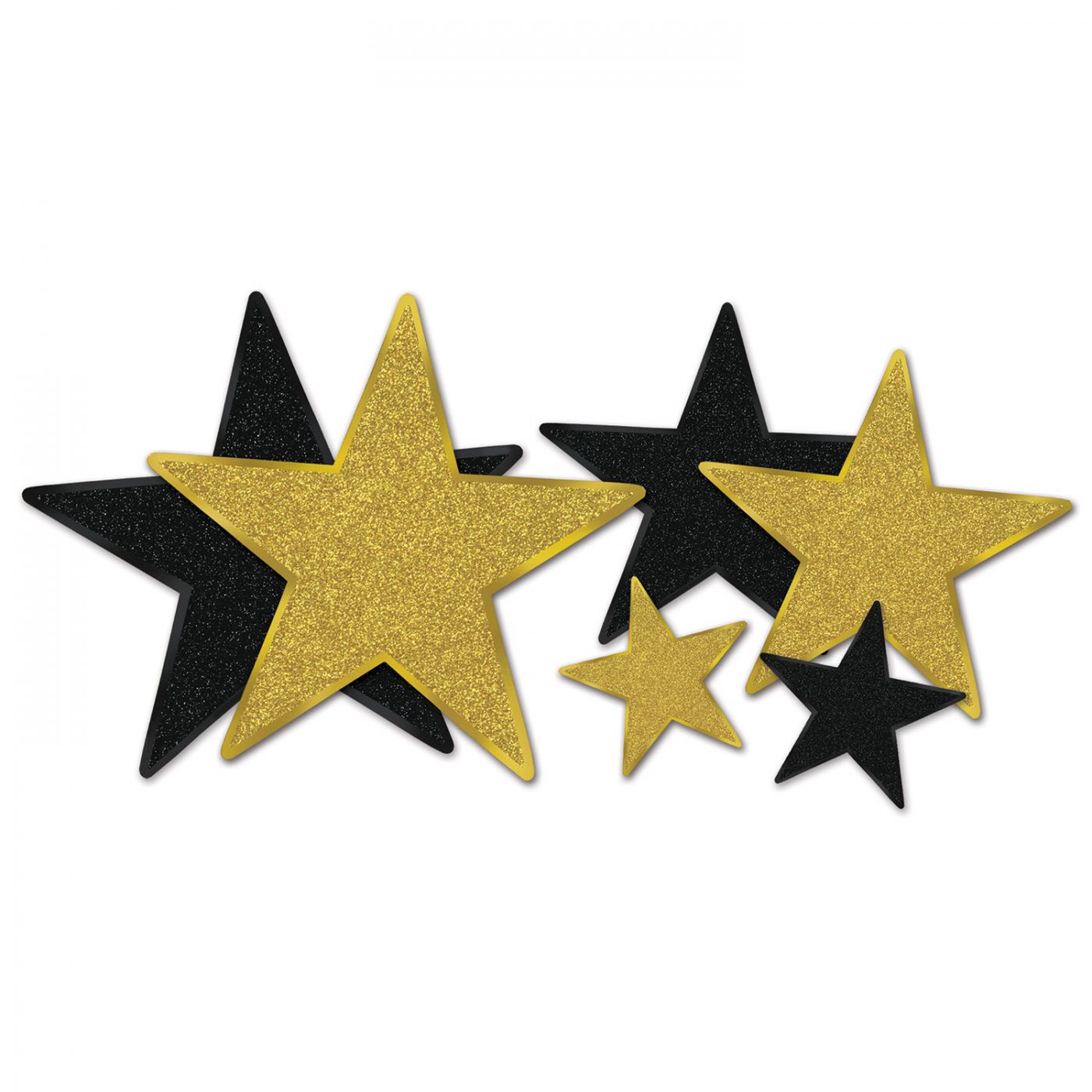 Glittered Foil Star Cutouts (12) image