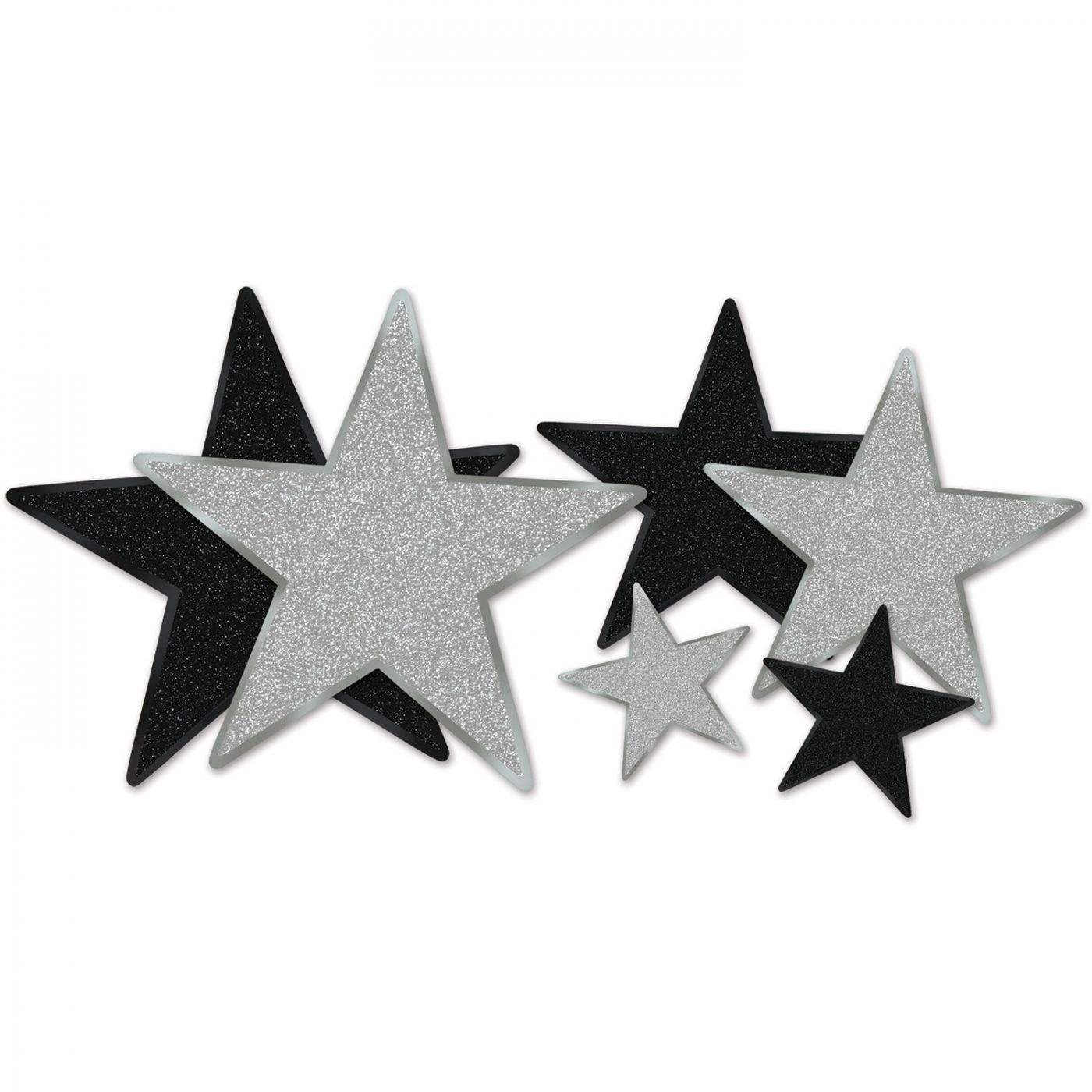 Glittered Foil Star Cutouts (12) image