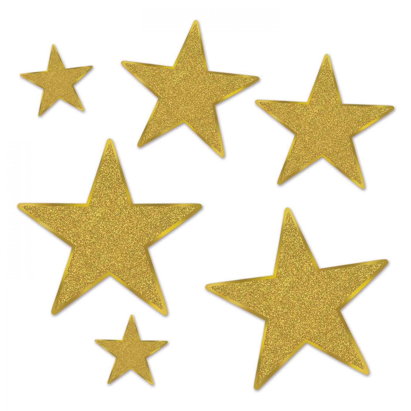 Glittered Foil Star Cutouts (12) image