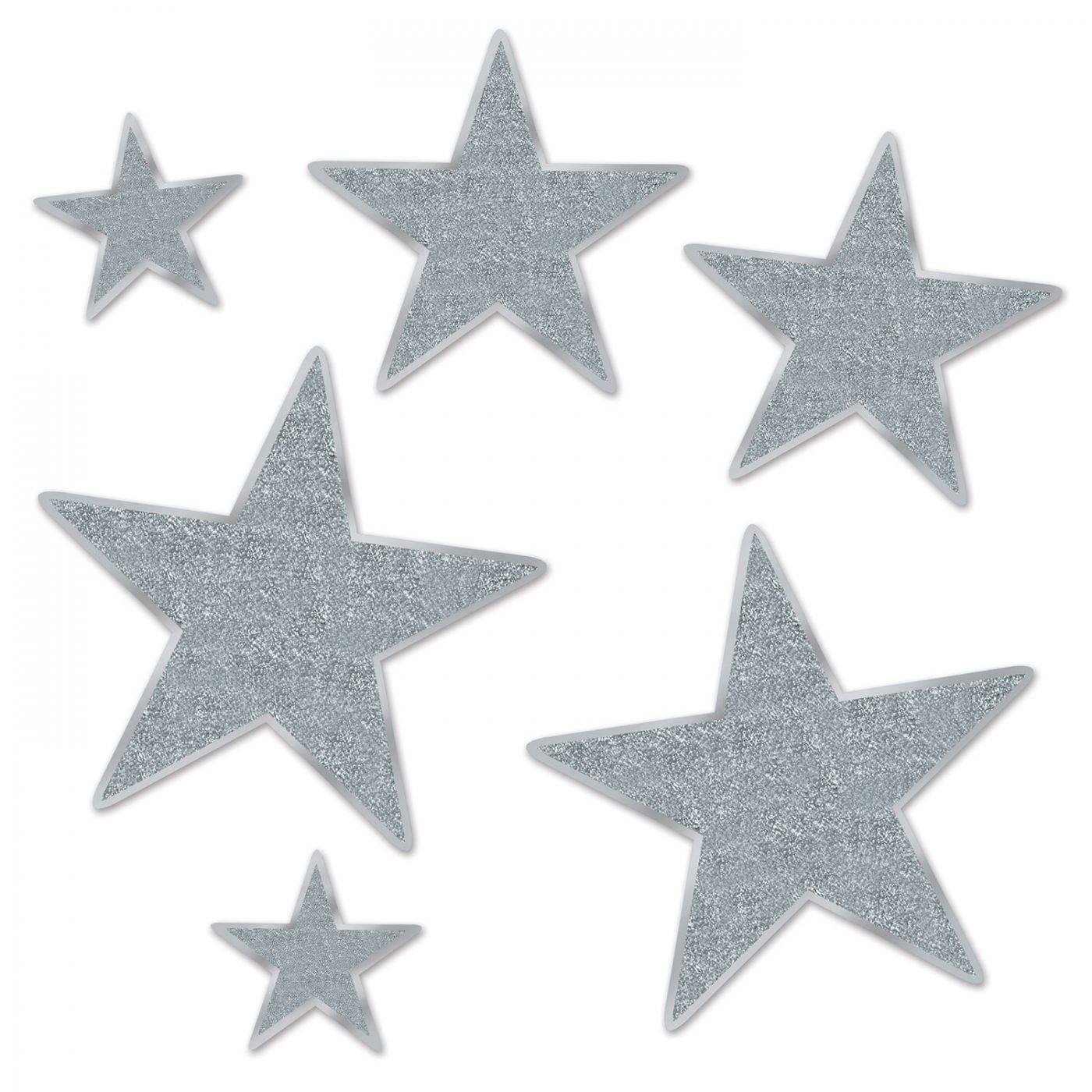 Glittered Foil Star Cutouts (12) image