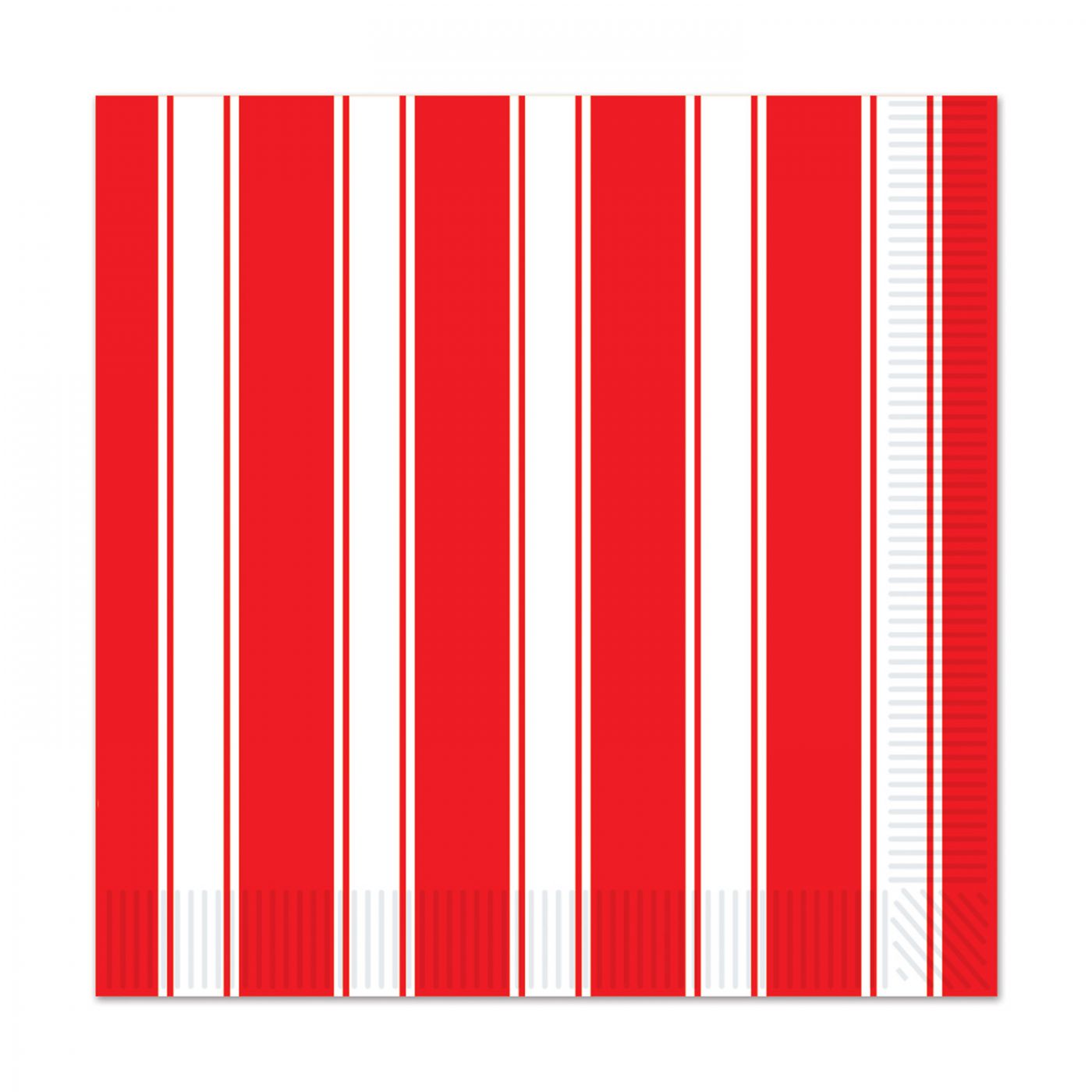Red & White Stripes Luncheon Napkins (12) image