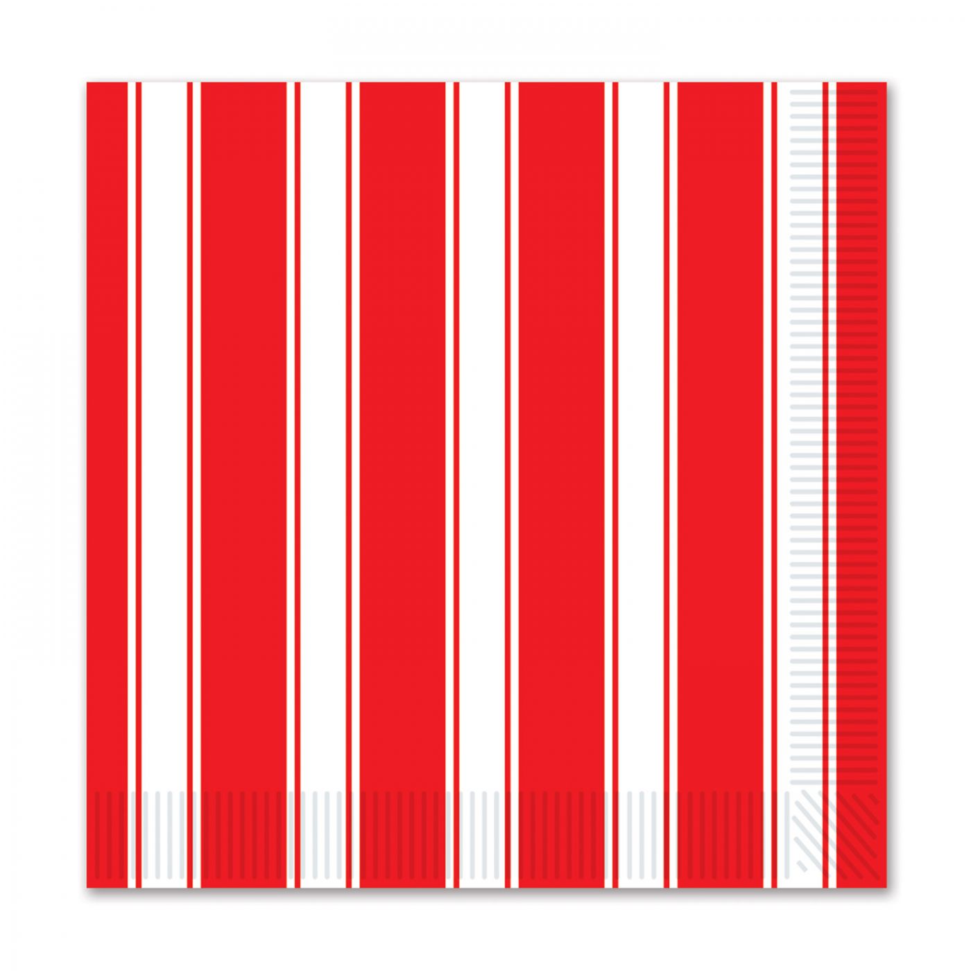 Red & White Stripes Beverage Napkins image