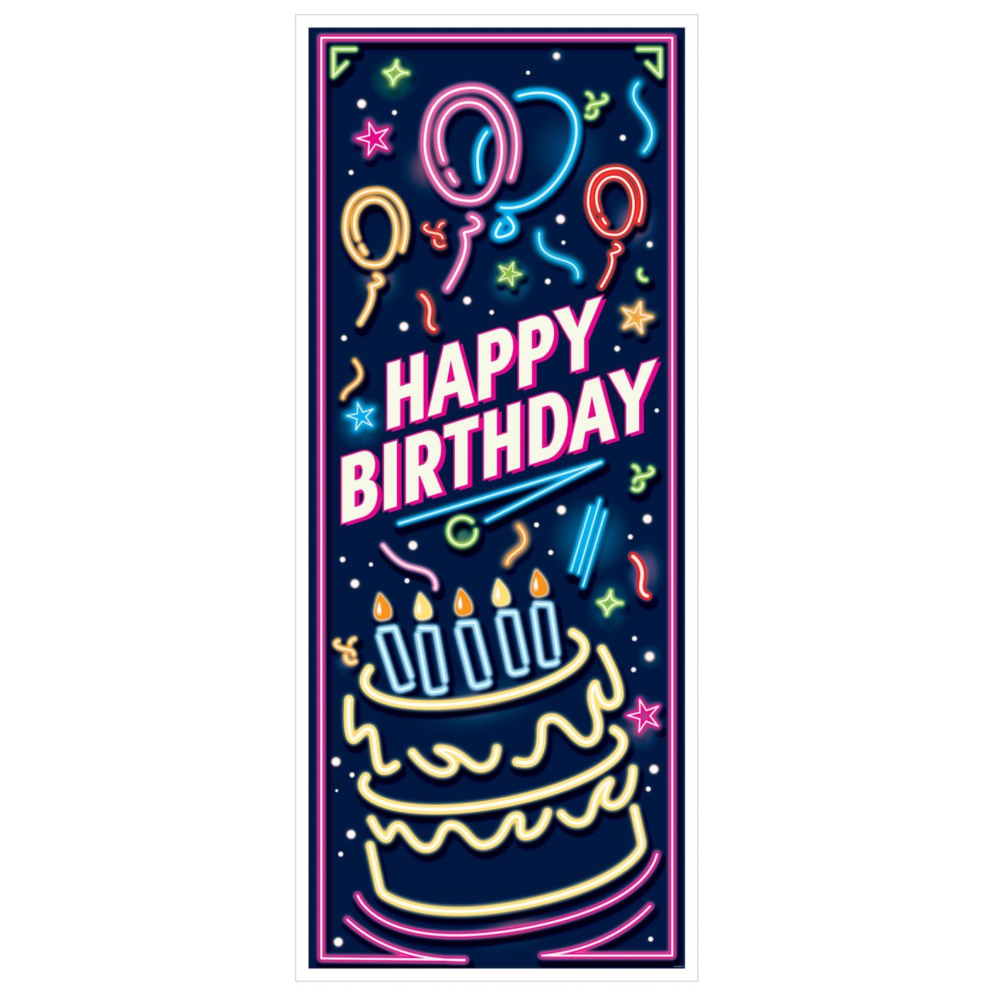 Neon Happy Birthday Door Cover (12) image
