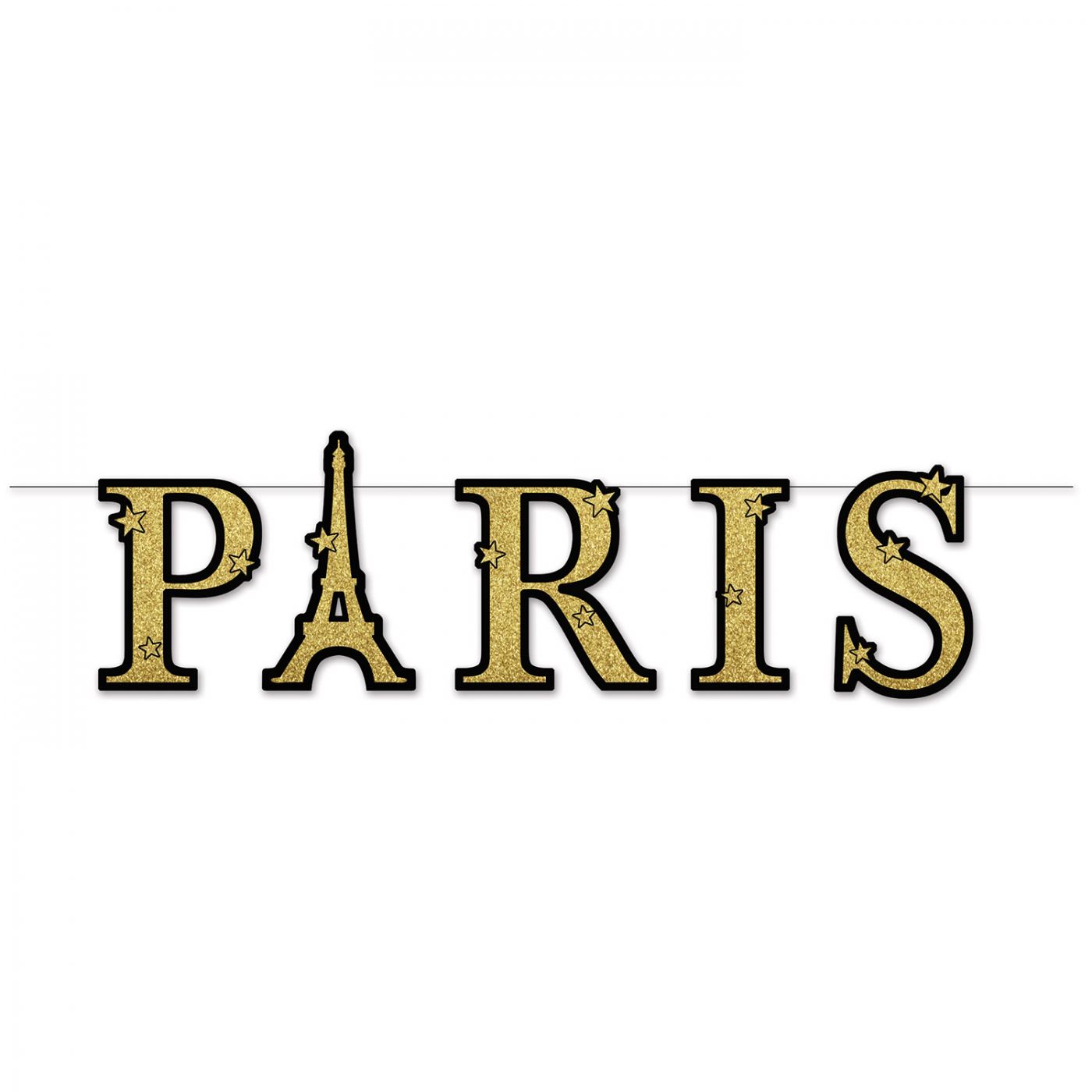 Glittered Paris Streamer image