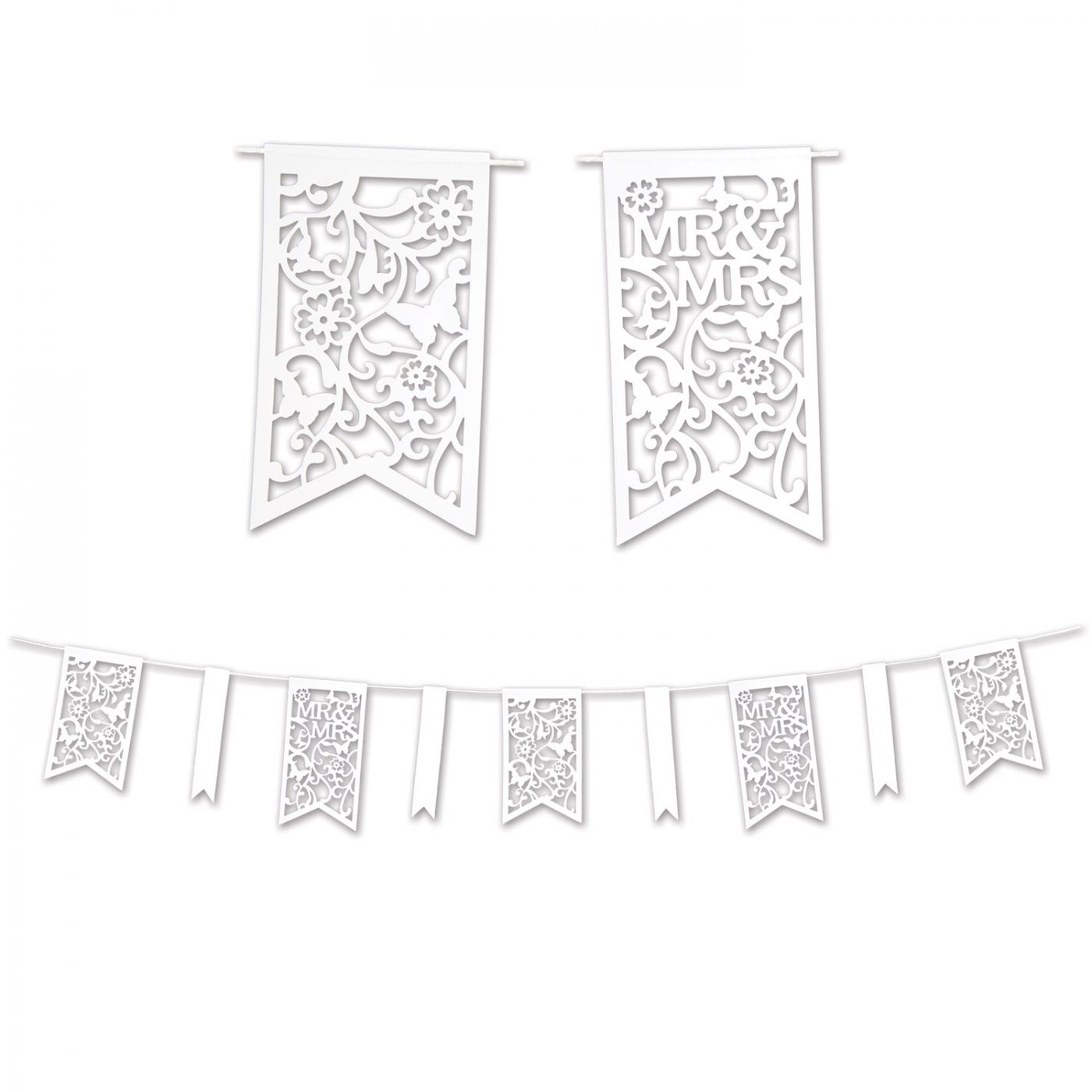 Die-Cut Mr & Mrs Pennant Banner (12) image