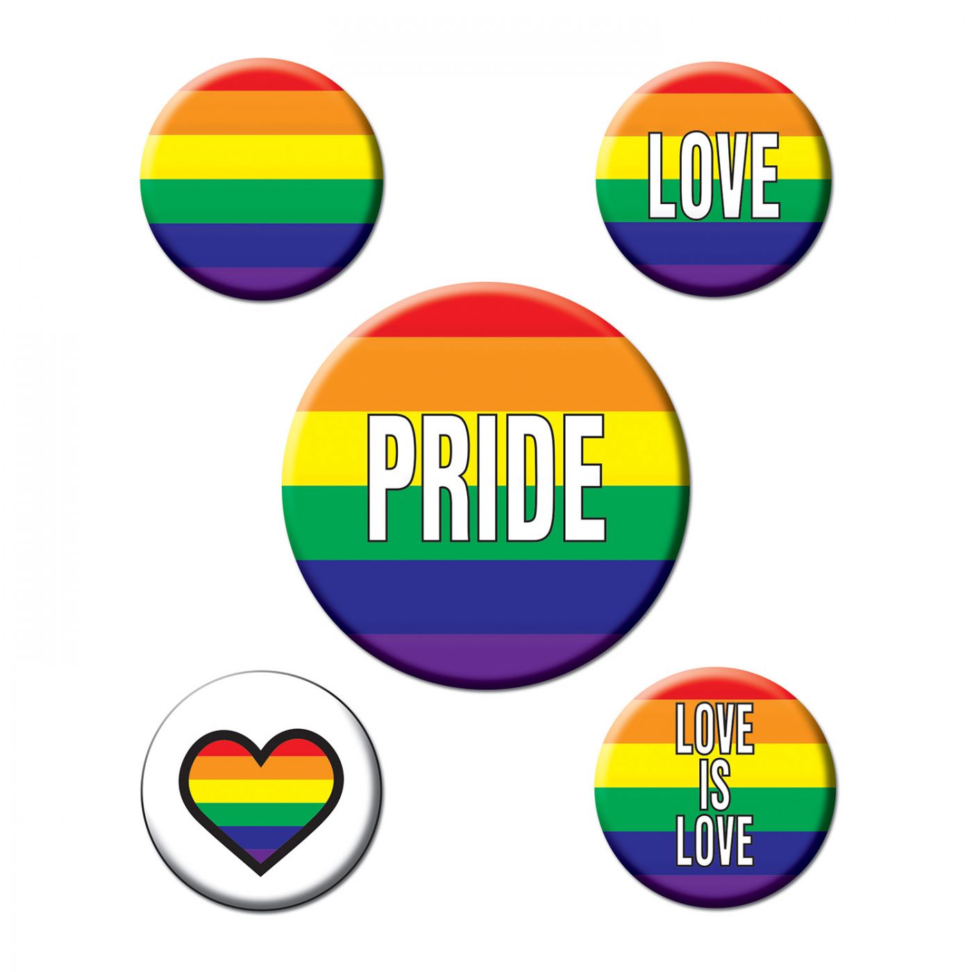 Rainbow Party Buttons (12) image