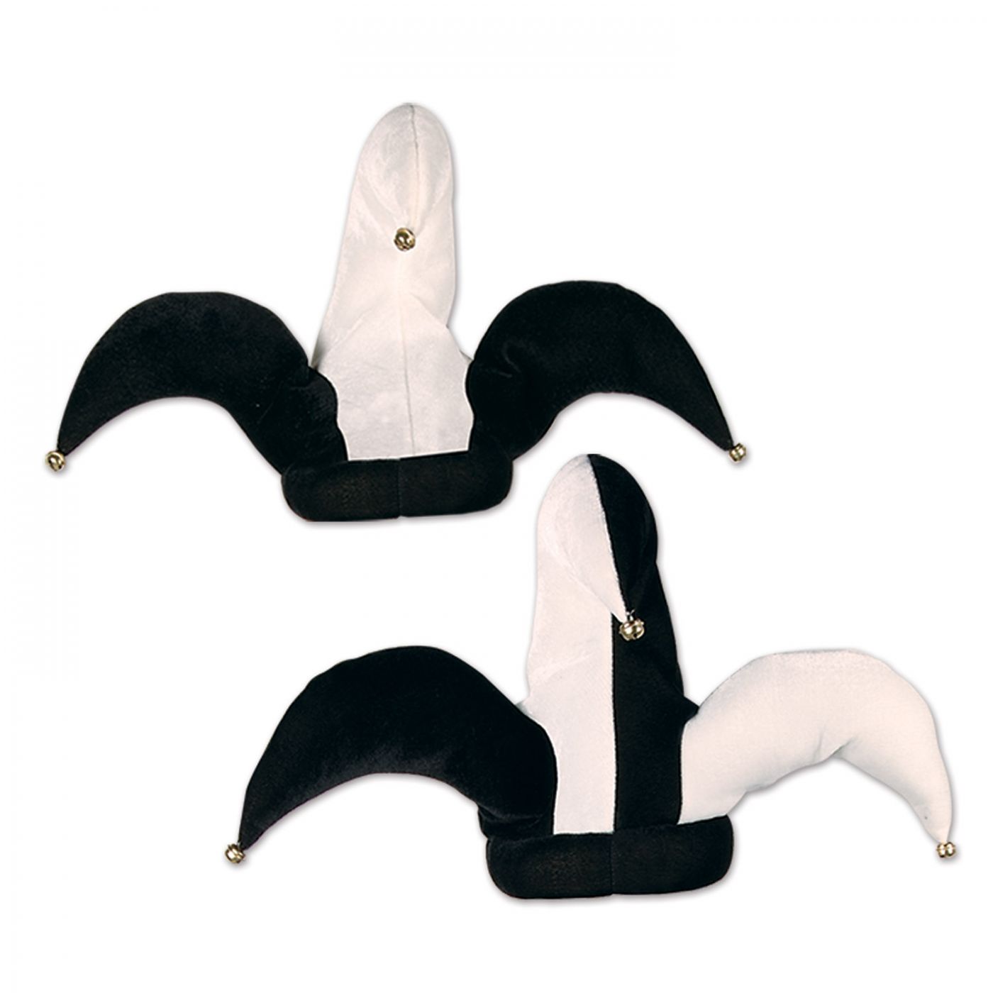 Plush Black & White Jester Hats (6) image