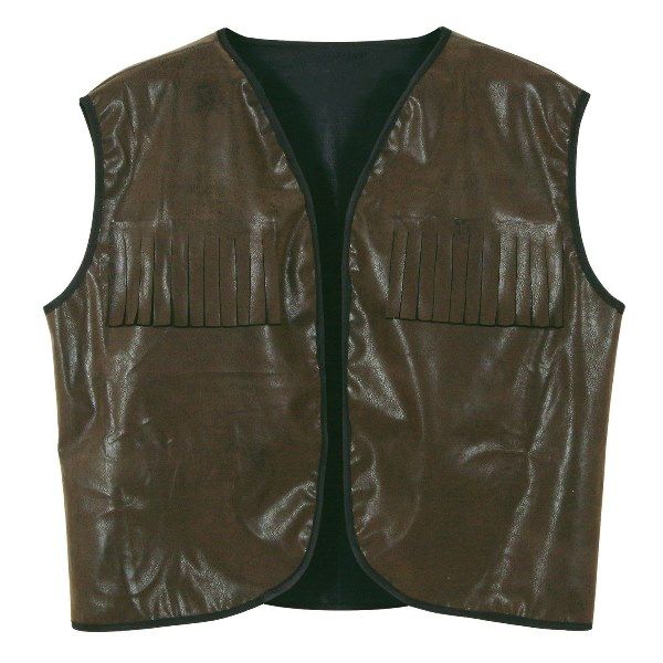 Faux Brown Leather Cowboy Vest w/Fringe (4) image