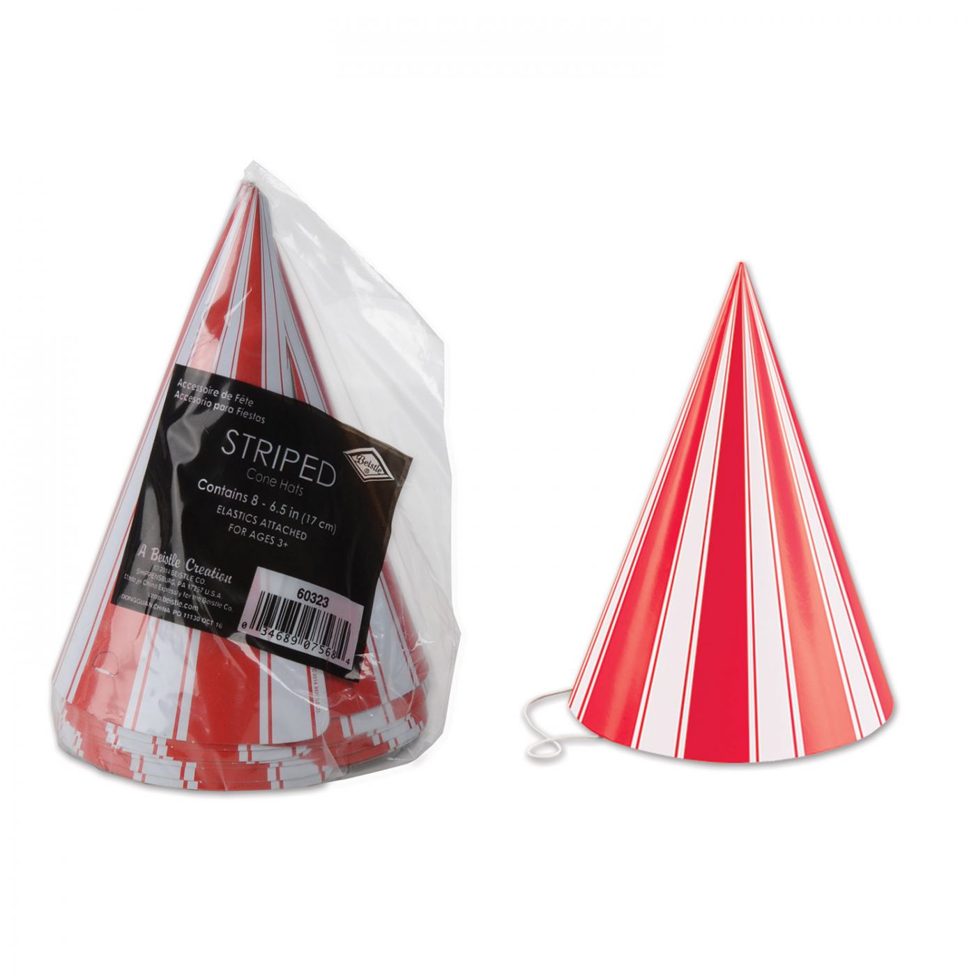 Pkgd Striped Cone Hats image