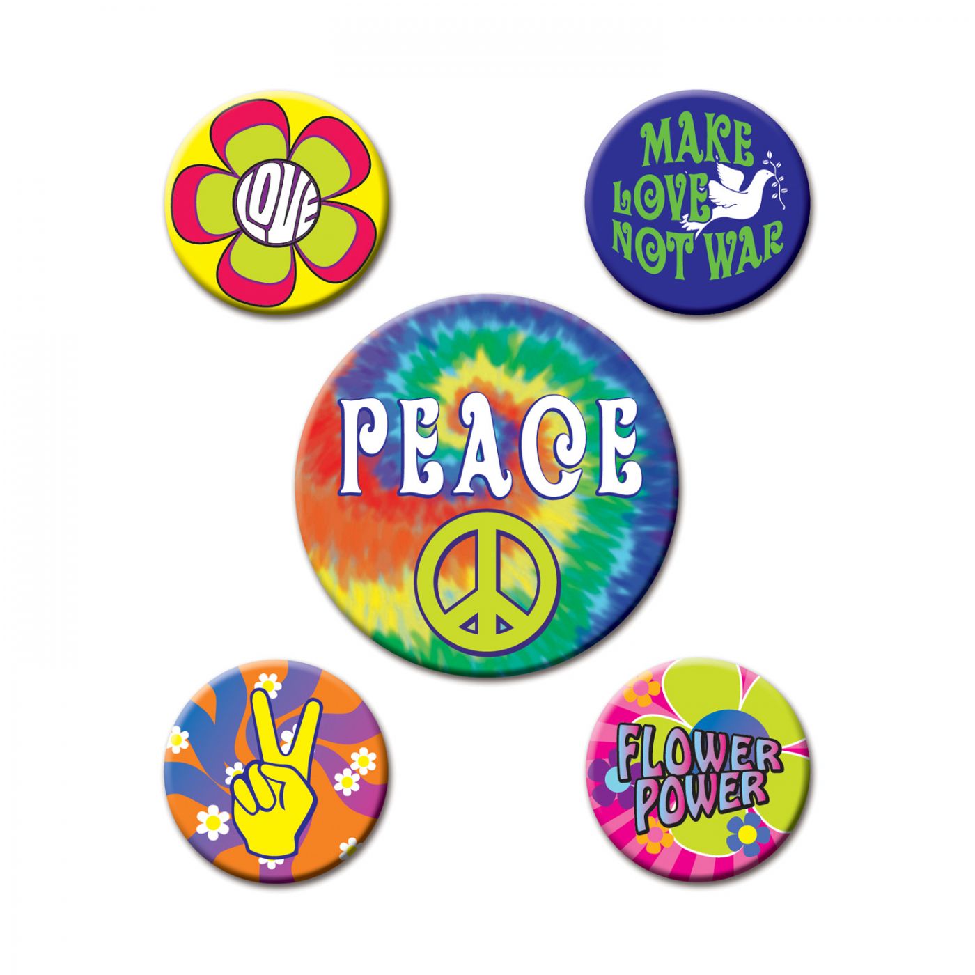 Image of 60's Party Buttons (12)