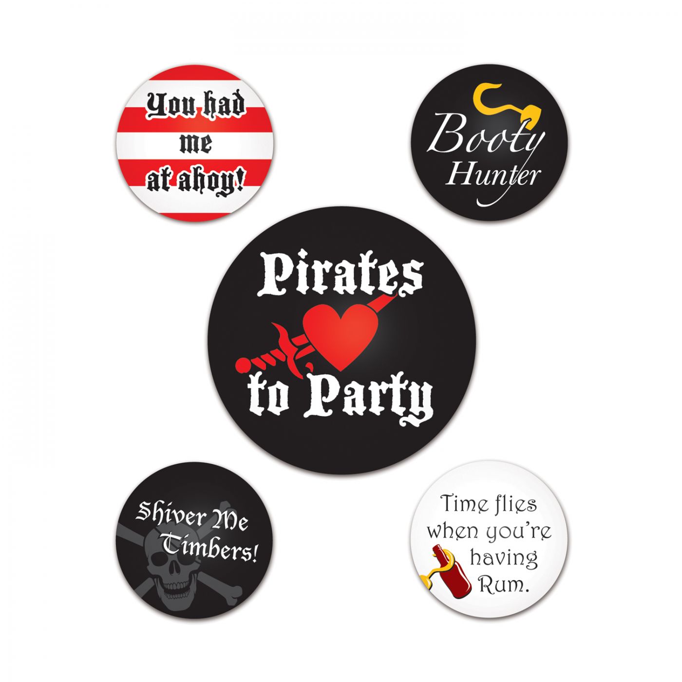 Pirate Party Buttons (12) image