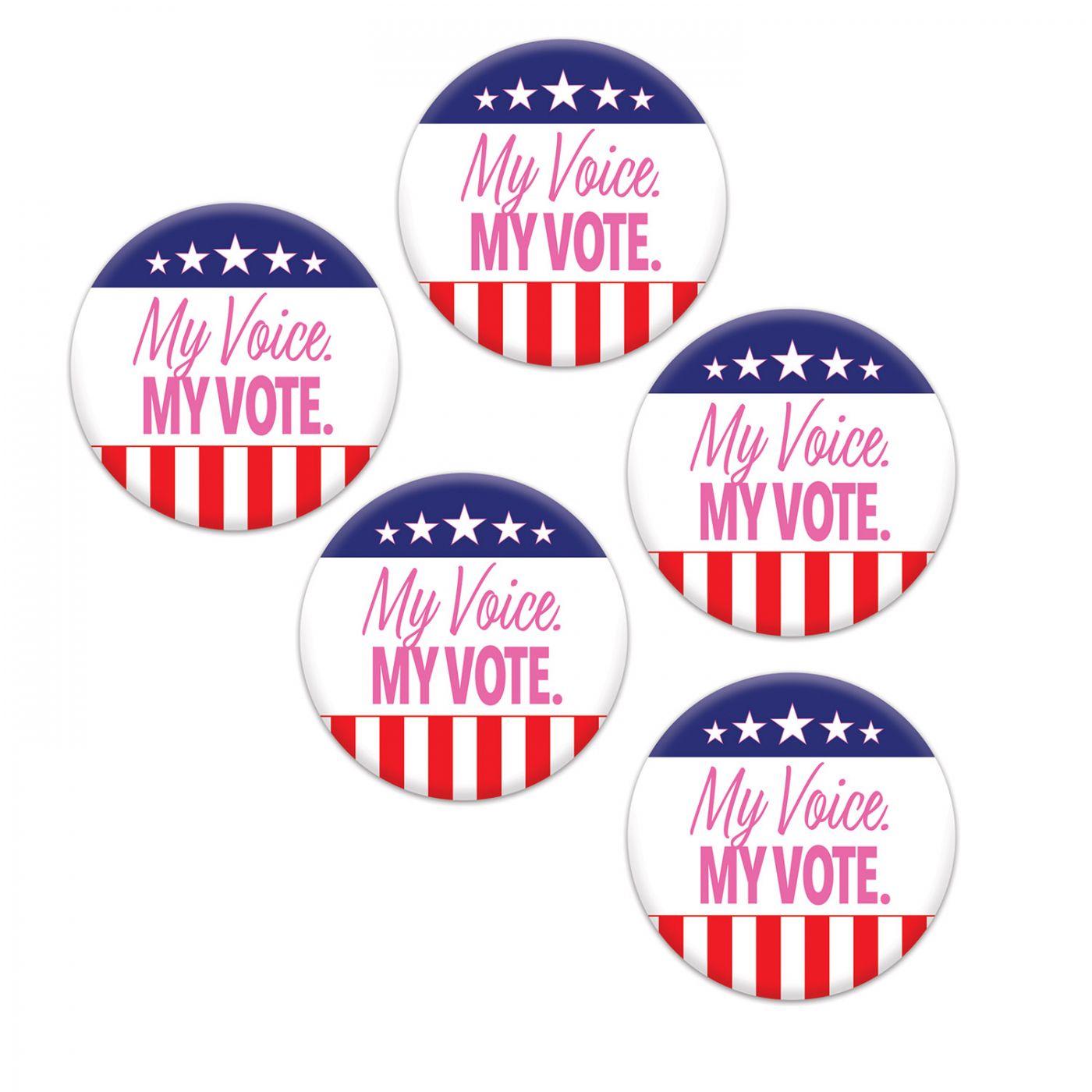 My Voice. My Vote. Party Buttons (12) image