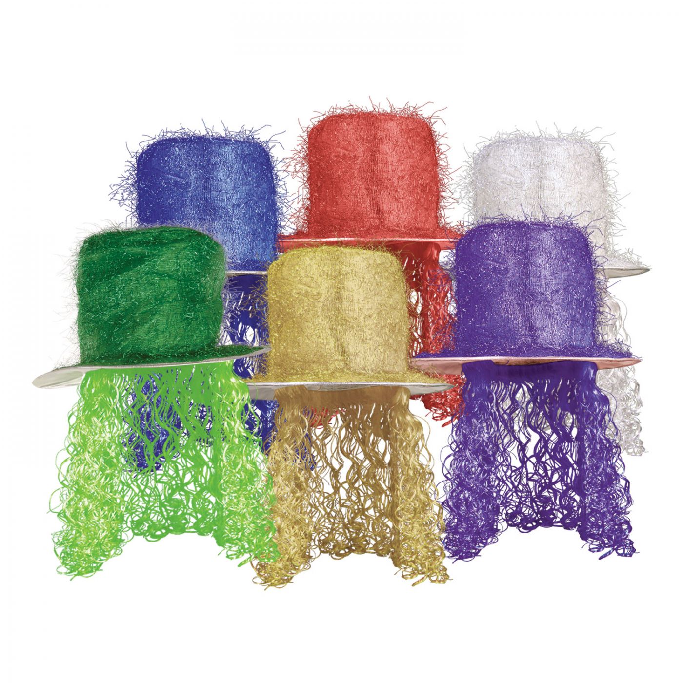 Tinsel Top Hat w/Curly Wig (6) image