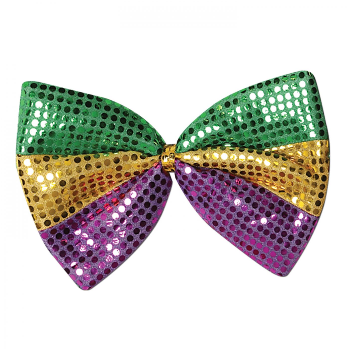 Jumbo Mardi Gras Glitz 'N Gleam Bow Tie (12) image