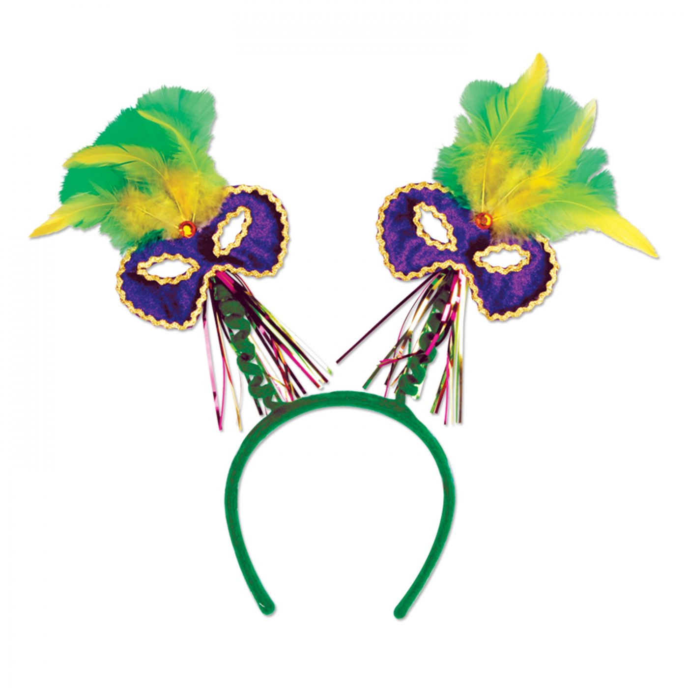 Mardi Gras Mask w/Feathers Boppers (12) image