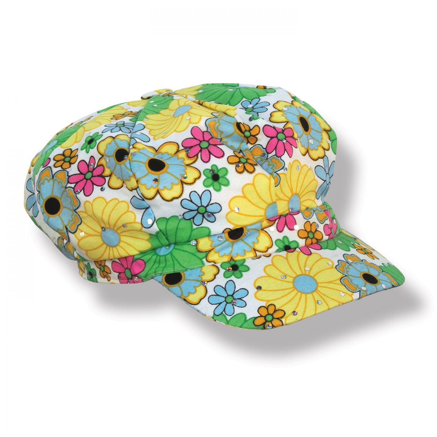 Fabric 60's Flower Print Hat (6) image