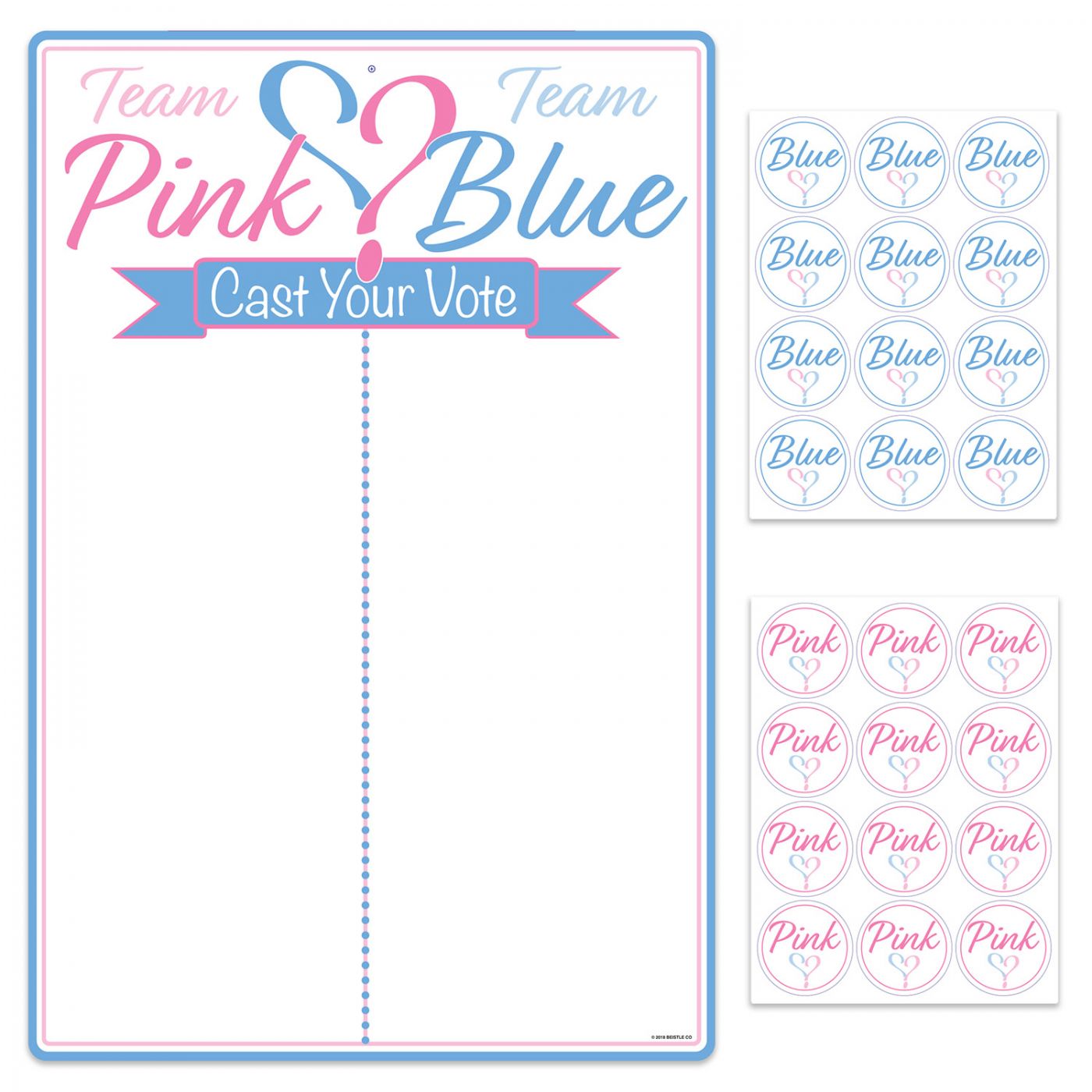 Gender Reveal Tally Board & Stickers (12) image