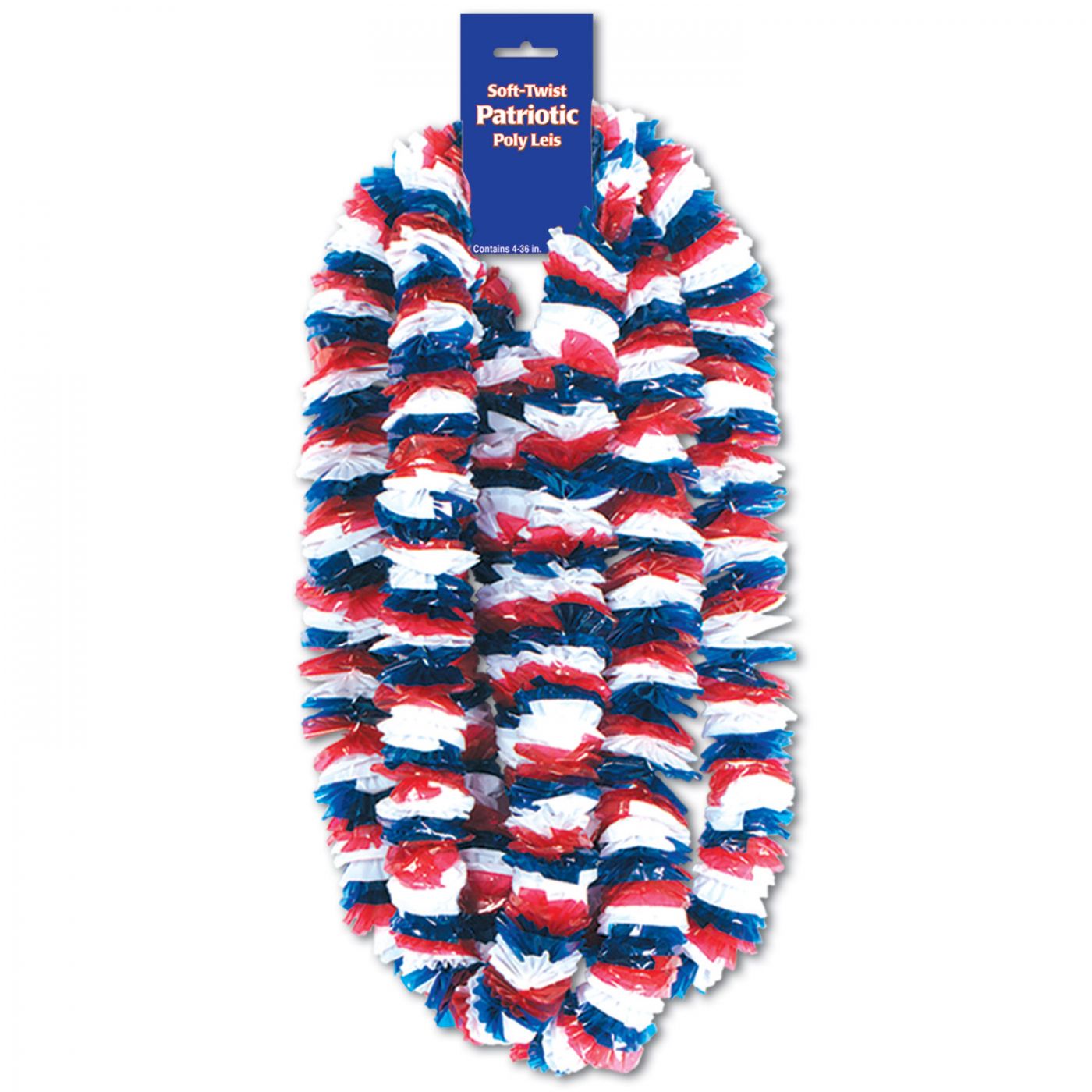 Soft-Twist Patriotic Poly Leis (12) image