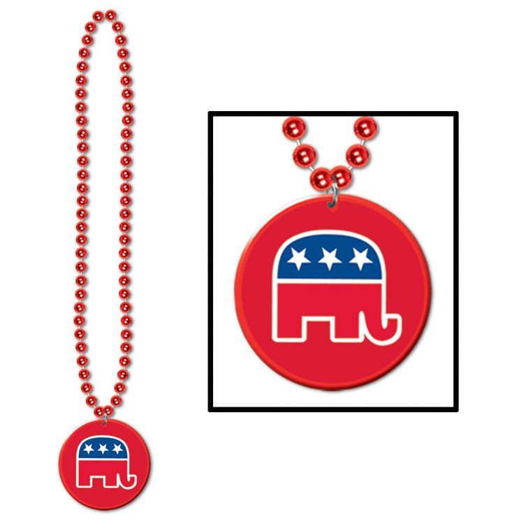 Image of Beads w/Republican Medallion (12)