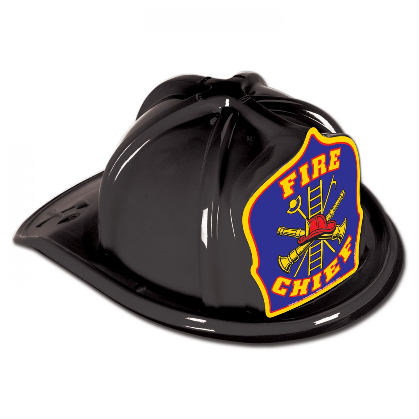 Image of Black Plastic Fire Chief Hat (48)