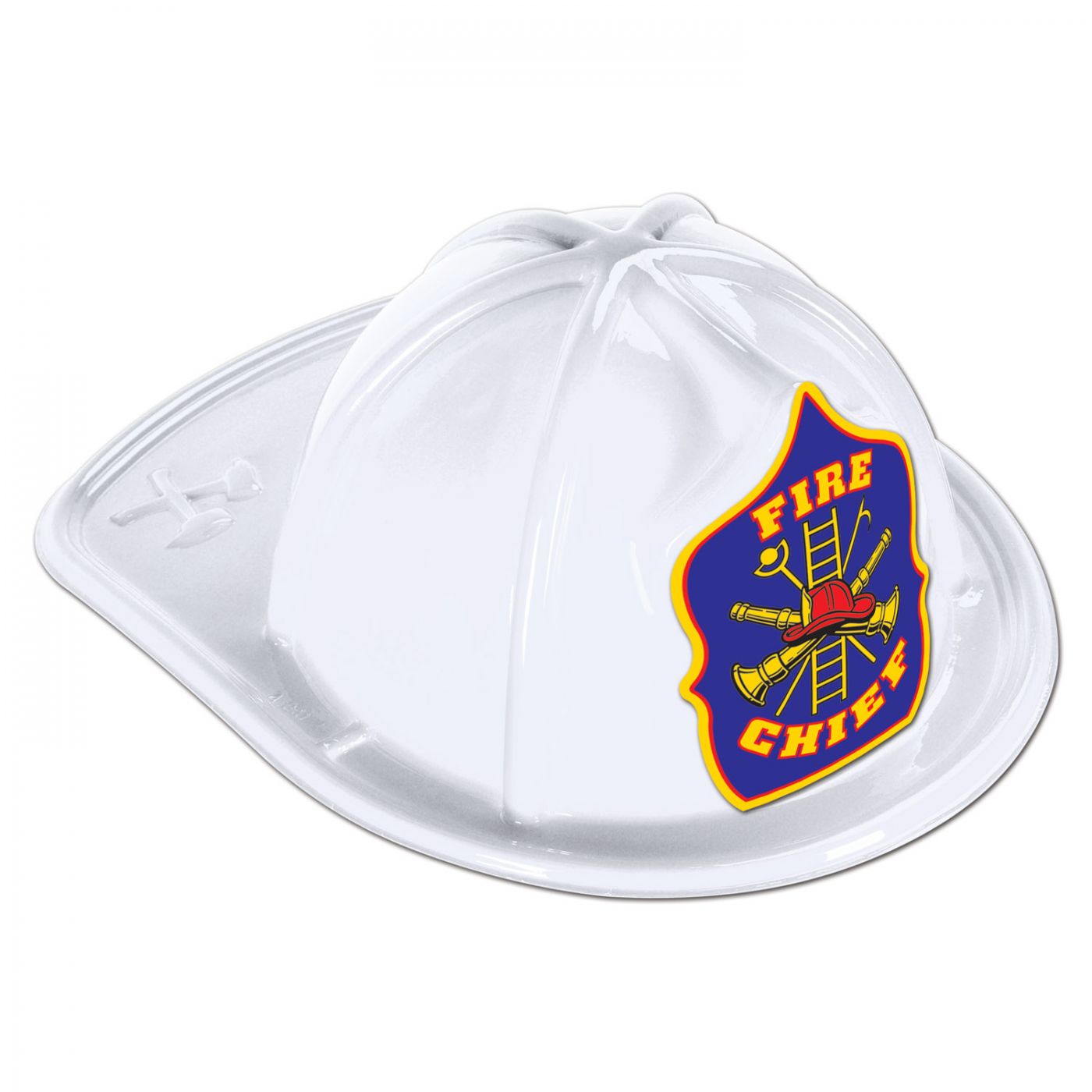 White Plastic Fire Chief Hat (48) image