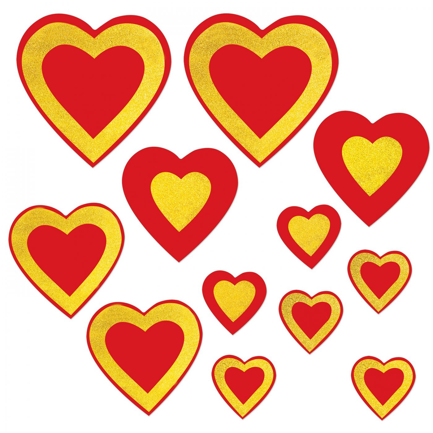 Glittered Heart Cutouts (12) image