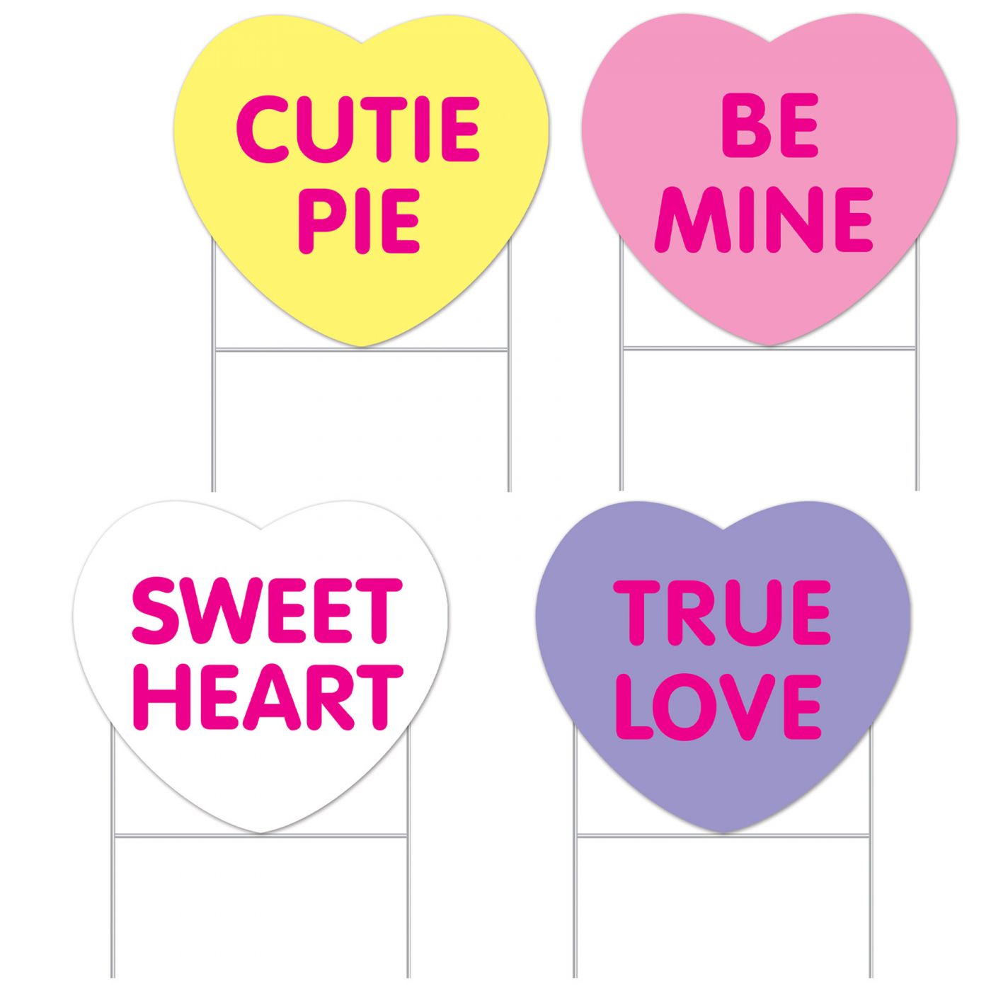 Plastic Candy Heart Yard Signs (6) image