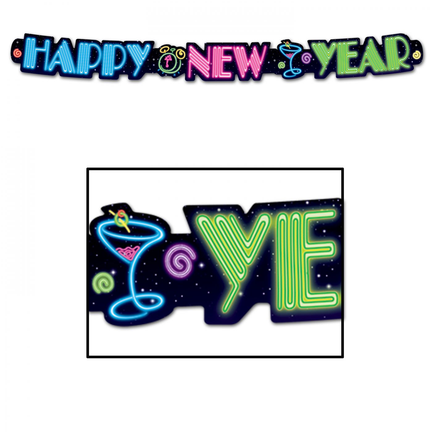 Neon Happy New Year Streamer (12) image
