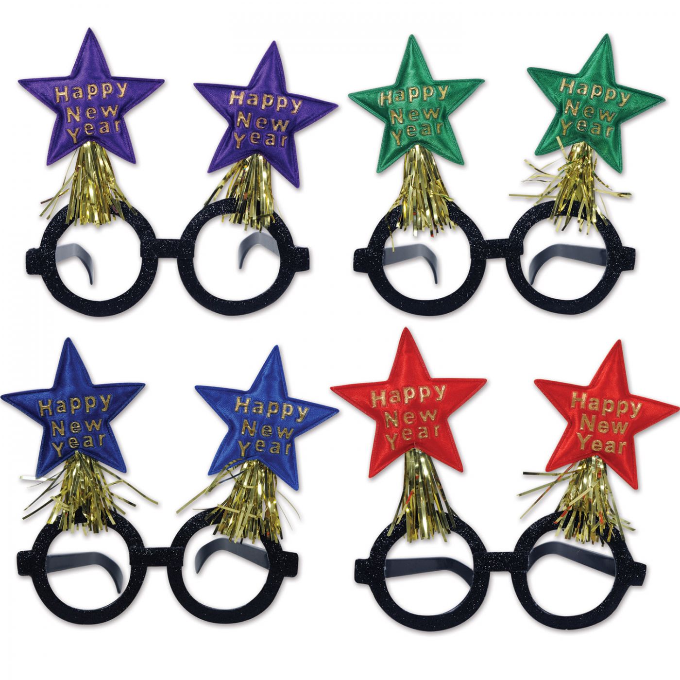 Glittered New Year Star Bopper Glasses (12) image