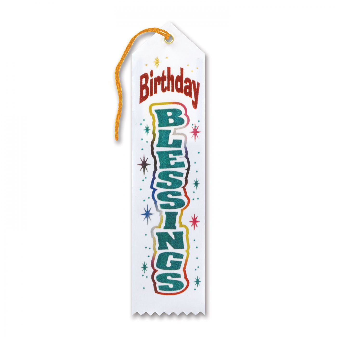 White Birthday Blessings Ribbon (6) image