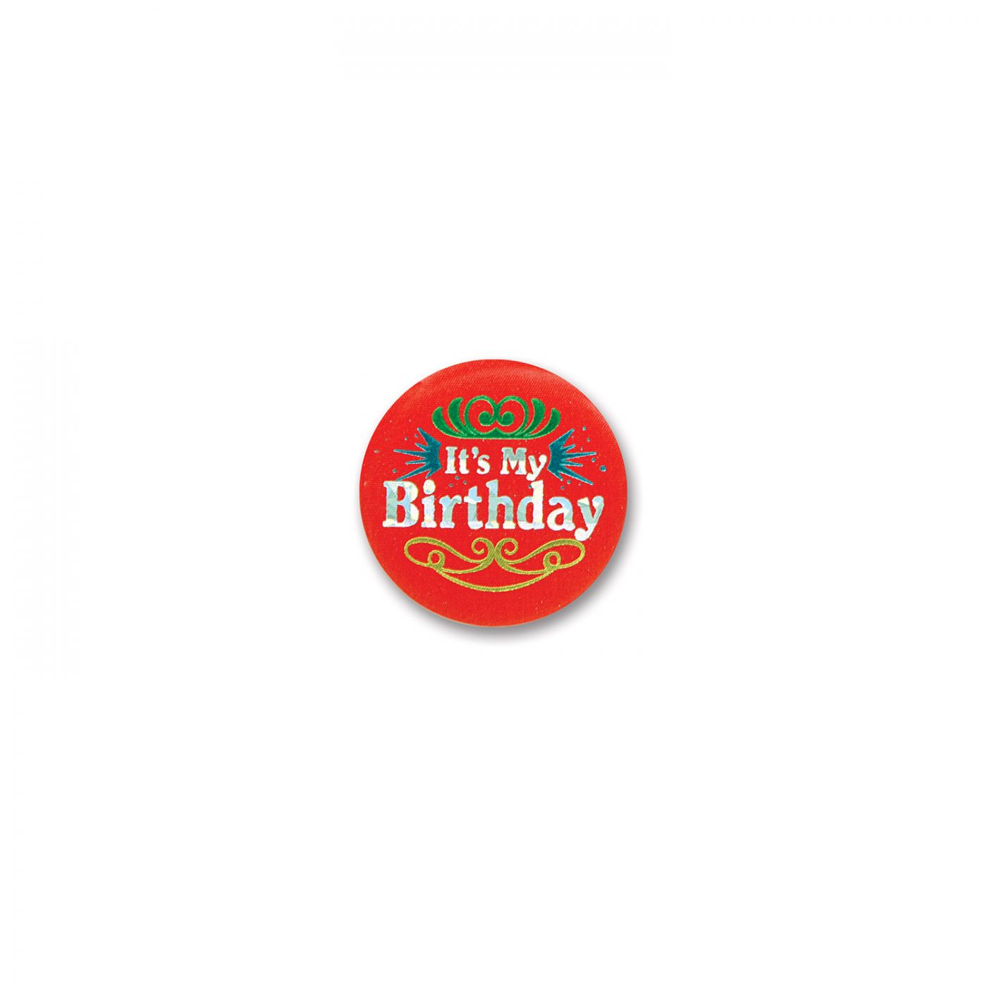 Red It's My Birthday Satin Button (6) image