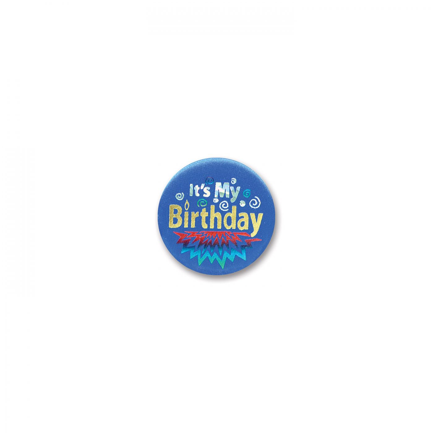 Image of Blue It's My Birthday Satin Button (6)