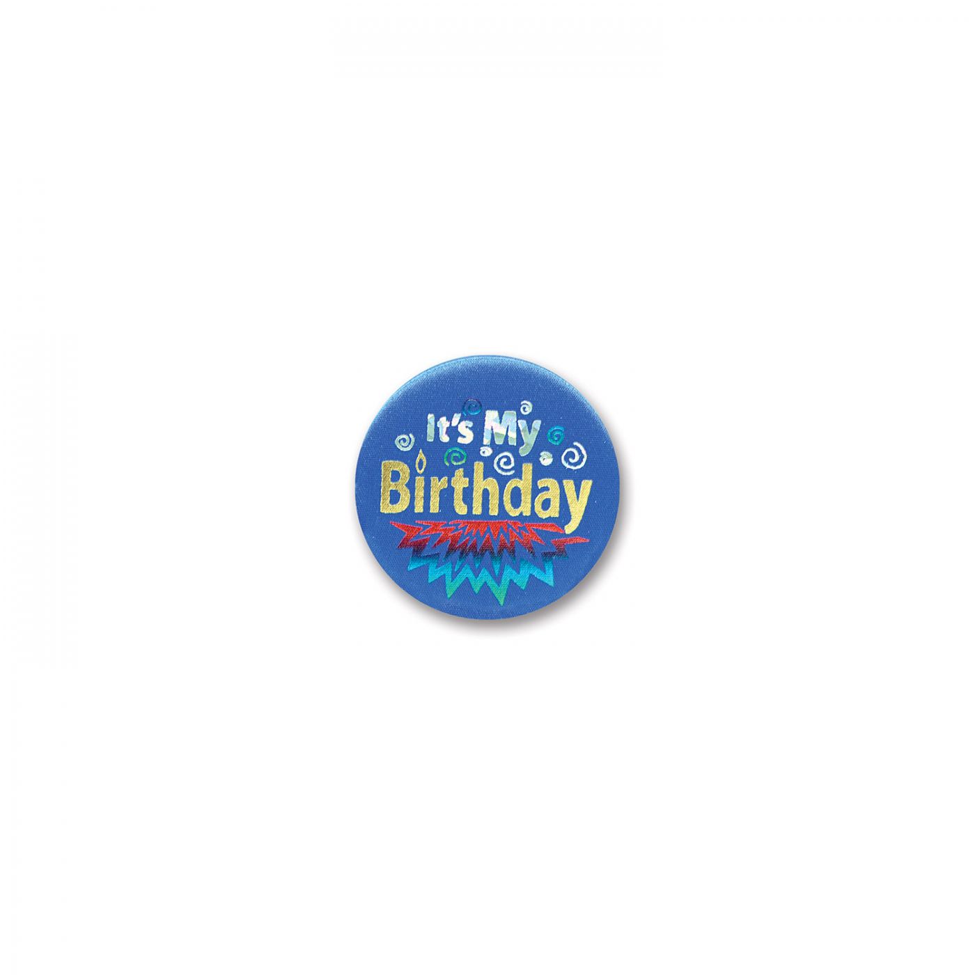 Blue It's My Birthday Satin Button (6) image