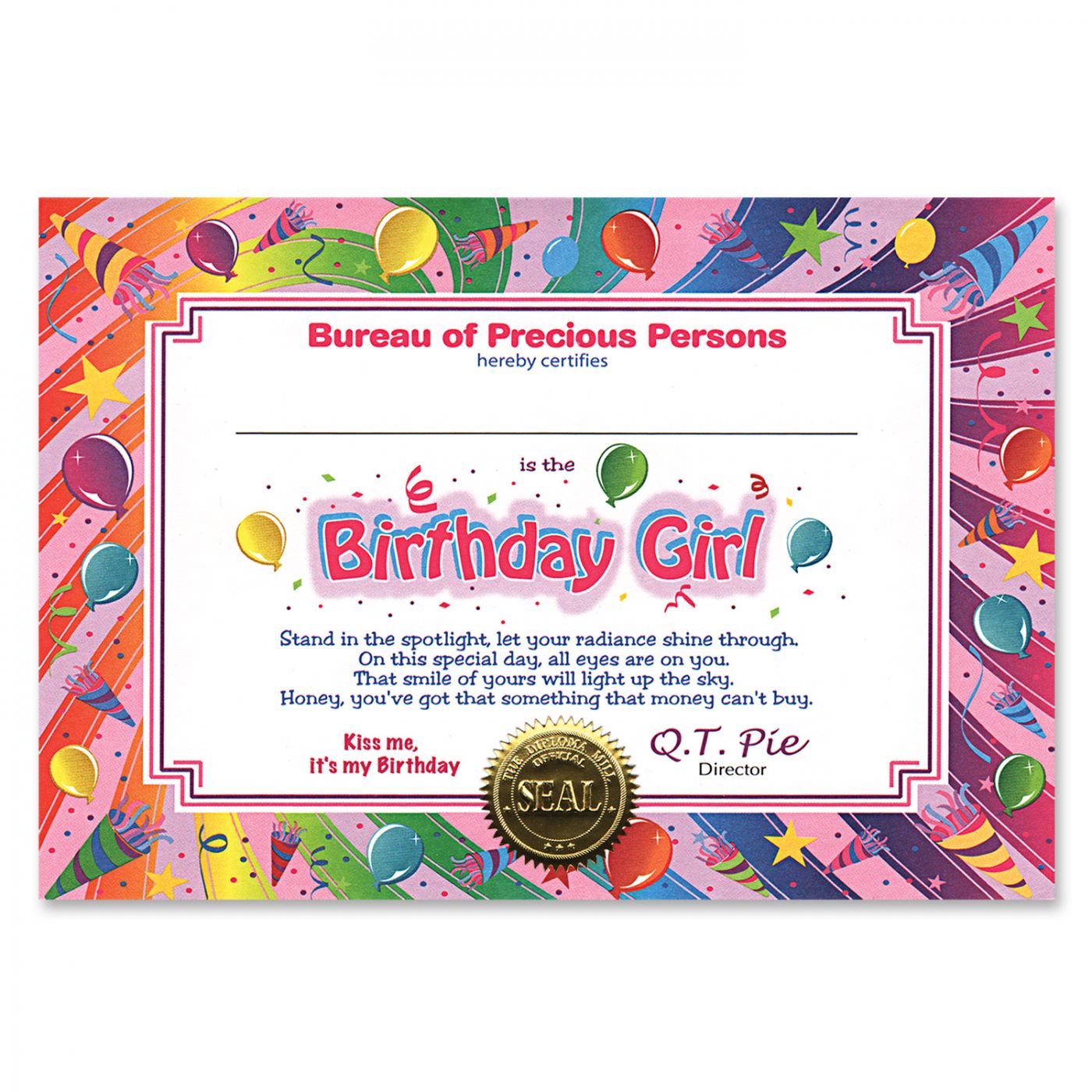 Image of Birthday Girl Certificate (6)