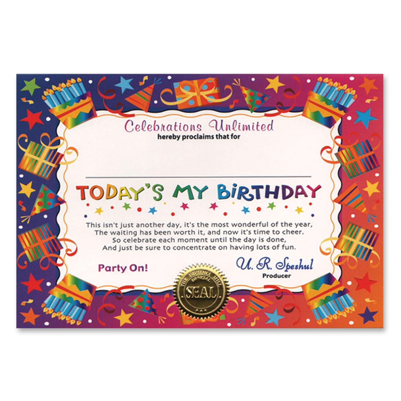 Today's My Birthday Certificate (6) image