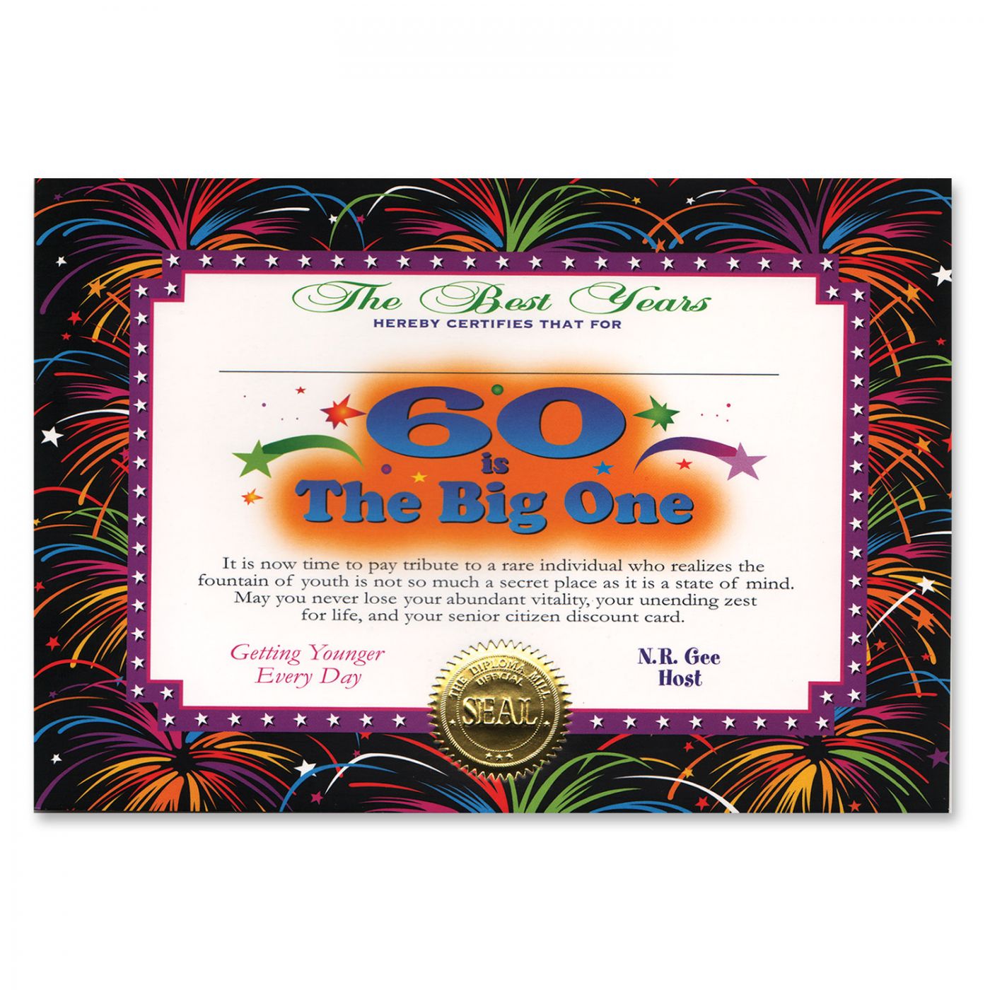 Image of 60 Is The Big One Certificate (6)