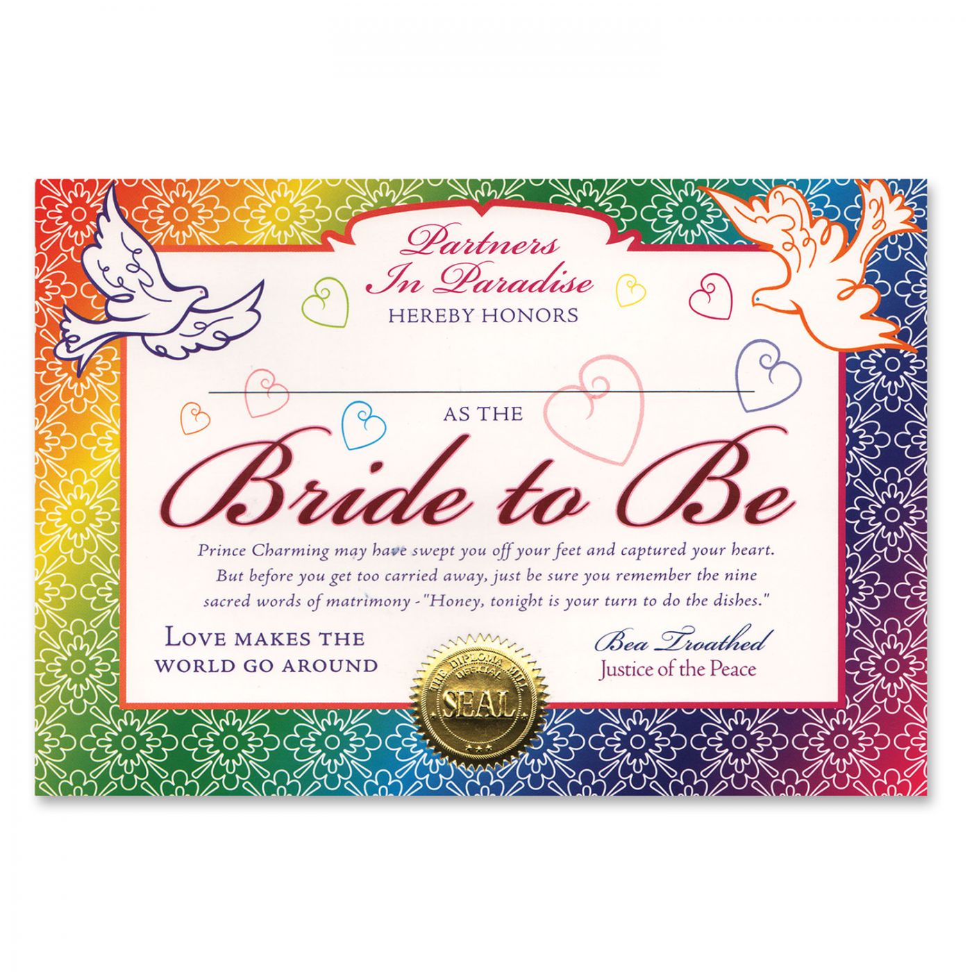 Image of Bride To Be Certificate (6)