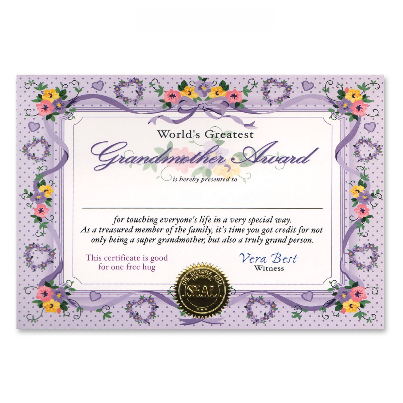 World's Greatest Grandmother Certificate (6) image