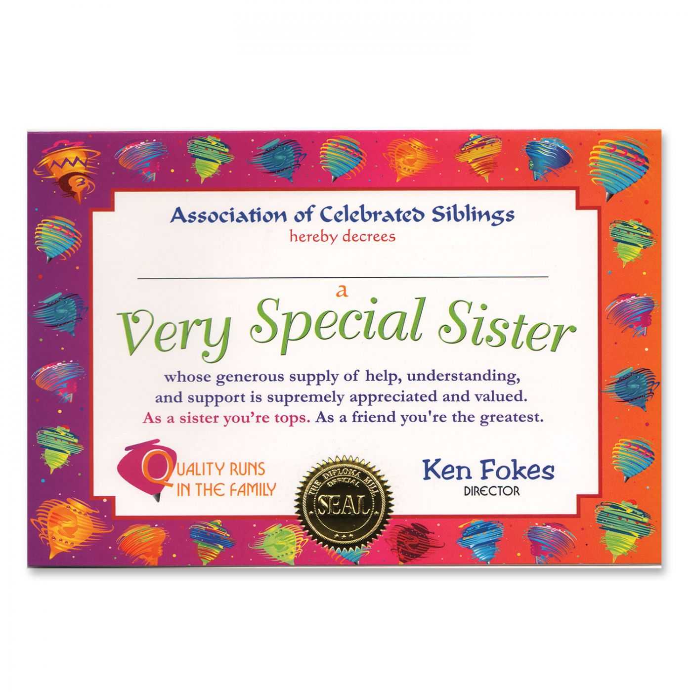 Very Special Sister Certificate (6) image