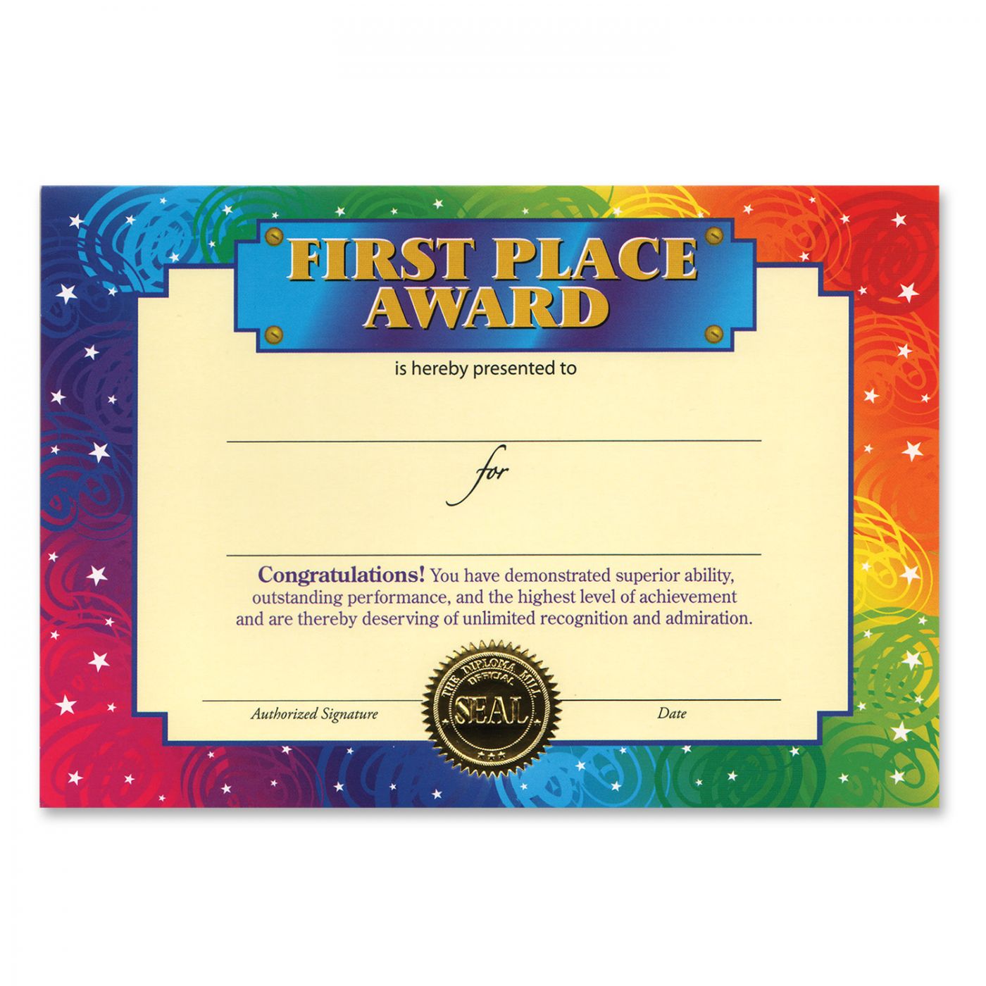 First Place Award Certificate (6) image