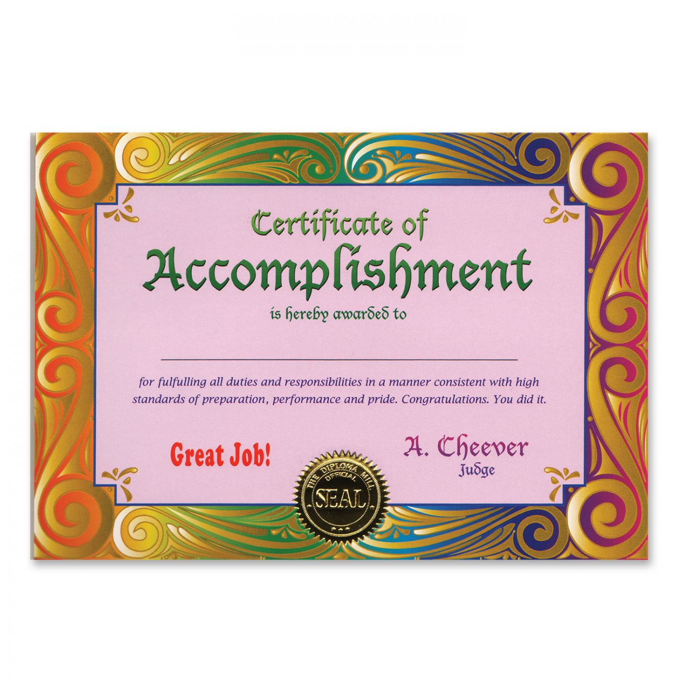 Certificate Of Accomplishment (6) image