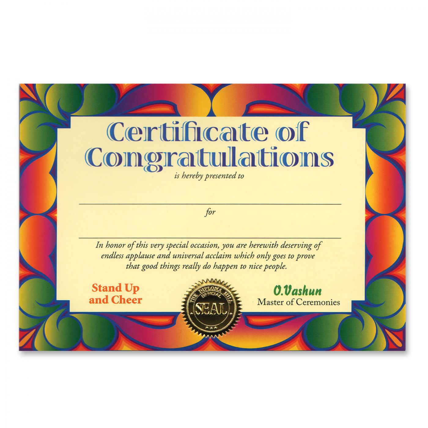 Image of Certificate Of Congratulations (6)