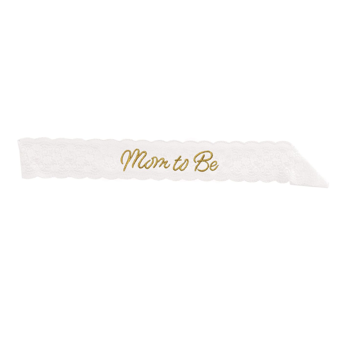 Mom To Be White Lace Sash (6) image