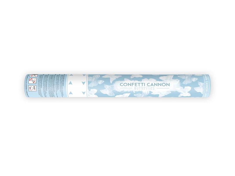 Confetti cannon with butterflies, white, 60cm (12) image
